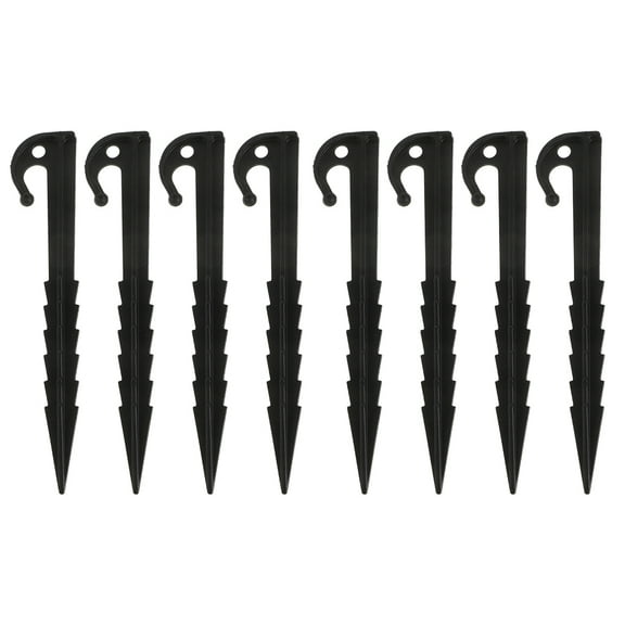 WEUVEB 20pcs Plastic Ground Stakes Black for Outdoor Enthusiasts in Garden Landscaping