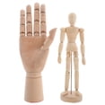 thumbnail image 1 of WEUVEB Wooden Right Hand Model 2Pcs Beige Figure Drawing Tool for Painting and Art Reference Practice, 1 of 9
