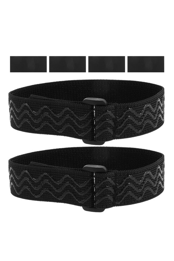 Boot Straps Black Chinlon Polyester Rubber for Women Dates 2Set 15.7X1X0.2In