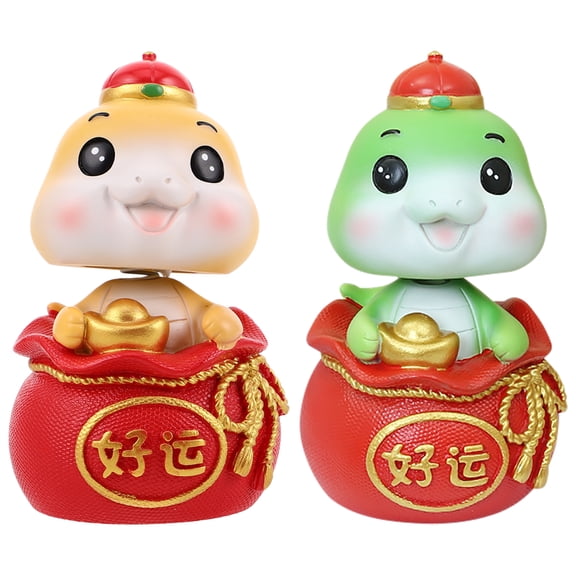 LYTMENT 2pcs Cute Snake Bobblehead Car Decor Mini Resin Snake Figurine Car Interior Desktop Snake Ornament Cartoon Snake Model