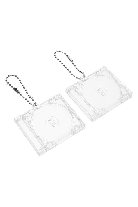 2Pcs Mini CD Case Keychain Plastic Sleek Design Portable DIY Enthusiasts Fan Events