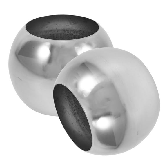 WEUVEB 2Pcs Hollow Ball with Holes Mirror Polished Stainless Steel Gazings Sphere for Patio