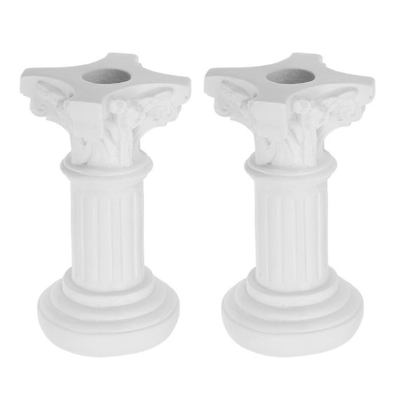 WEUVEB Pillars European Style Roman Pillar Statue White Synthetic Resin 2Pcs Wedding Photography