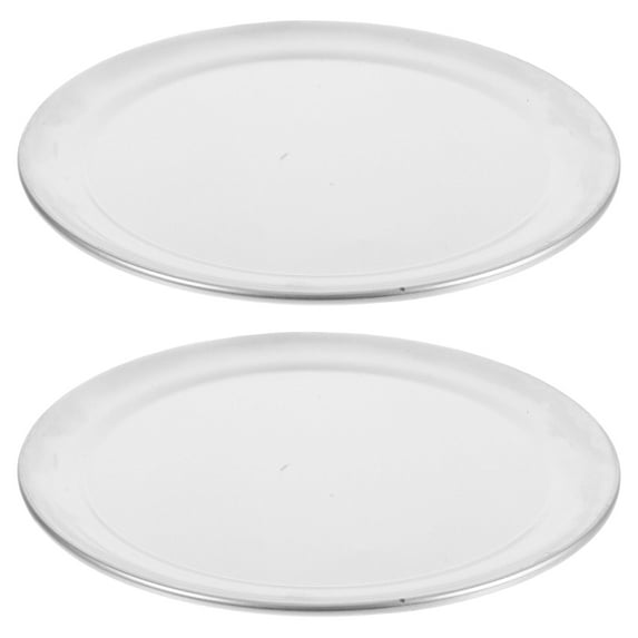 LYTMENT Set of 2 Large Nonstick Round Pizza Baking Sheets Pans 8 Inch Stainless Steel Oven Safe Pizza Plates for Kitchen & Restaurant