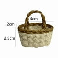 thumbnail image 1 of WEUVEB Compact Beige Raffia Baskets, Handwoven with Handles, Ideal for Home and Event Decor 2Pcs, 1 of 8