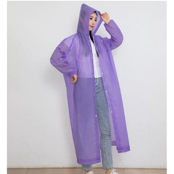 WEUVEB 2Pcs Lightweight Violet Reusable Rain Ponchos for Hiking Camping Travel