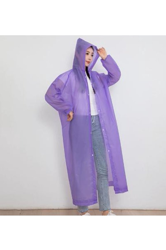 2Pcs Lightweight Violet Reusable Rain Ponchos for Hiking Camping Travel