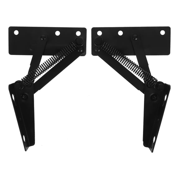 WEUVEB 2Pcs Furniture Folding Hinge Sofa Bed Hardware Black Metal Support Bracket