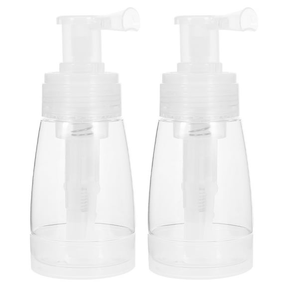 WEUVEB Transparent Powder Puff Bottle Pet for Storage and Travel 2Pcs