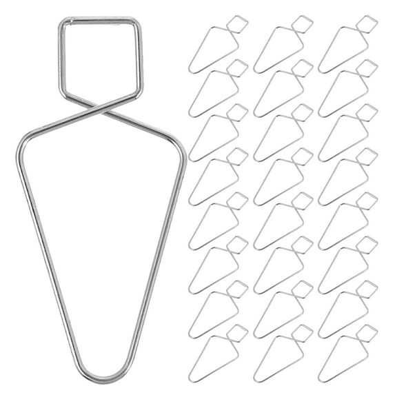 WEUVEB Steel Ceiling Hooks, Easy Install for Home Decor, Silver, 30Pcs