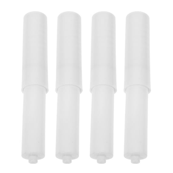 WEUVEB 4-Pack White Plastic Adjustable Toilet Paper Holder with Spring Rod Core for Bathroom Accessories