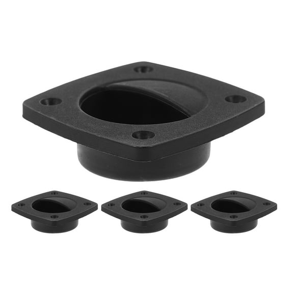 WEUVEB 4Pcs Recessed Flush Pull Handles Black Boat Hatch Latch Hardware for Marine Use