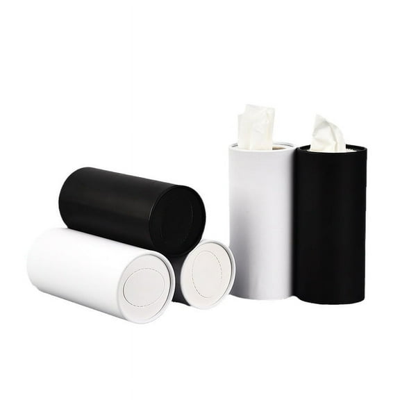 WEUVEB 4Pcs Round Car Tissue Box Portable Cylinder Holder Convenient for Cup Holders