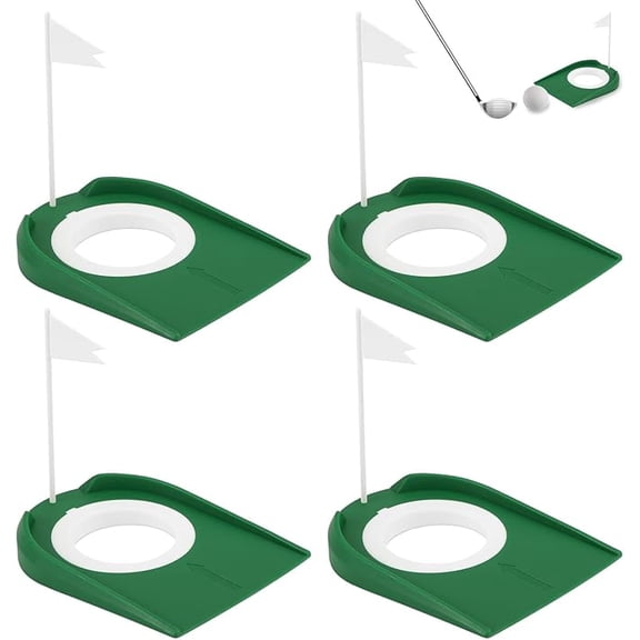 WEUVEB Golf Putting Aid Set with Detachable Green Plastic Design, 4 Pieces for Practice Anywhere, Improve Your Putting Skills