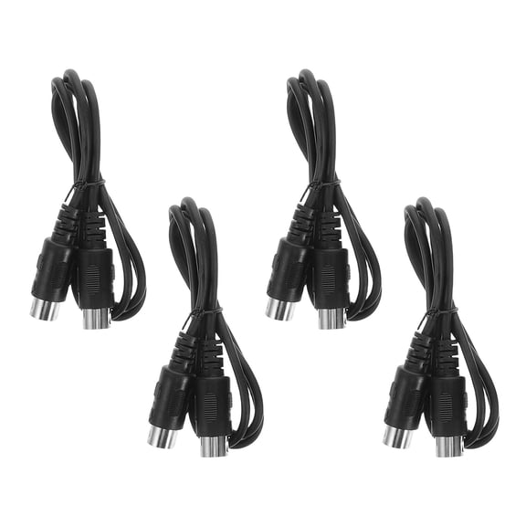 WEUVEB 4Pcs Black 5-Pin Midi Extension Cable for Musical Instrument Connecting Lines