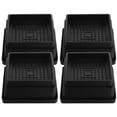 thumbnail image 1 of WEUVEB Stackable Rubber Bed Risers Black Nonslip Bottom for Home 4Pcs, 1 of 9