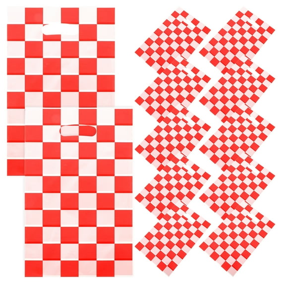 WEUVEB Checkered Party Bag Storage Plastic 50PCS
