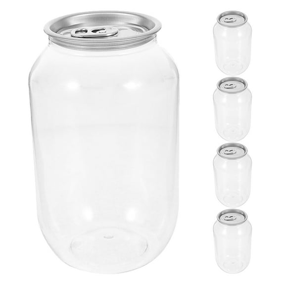 WEUVEB clear beverage containers Plastic Transparent General Users Milk Tea Shops 5Pack