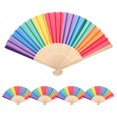 thumbnail image 1 of WEUVEB Foldable Hand Fan Handheld Fan Multi Folding Cooling Decoration For Women 5Pack, 1 of 9