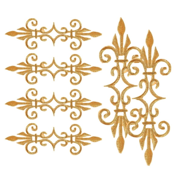 WEUVEB Golden Trim Fringe Leaves Appliques for Garments and Costumes 6Pcs