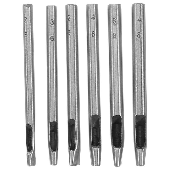 WEUVEB Punching Tool Punch Grey Stainless Steel 6Pcs