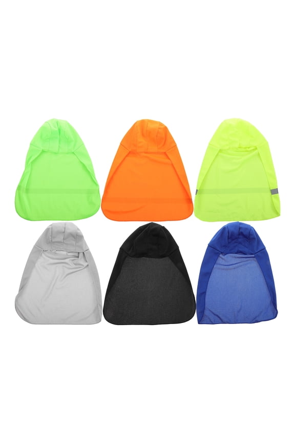 Reflective Sun Shade Hat Black Neck Protection 6Set 16.51X10.02X0.04in