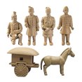 thumbnail image 1 of WEUVEB Terracotta Warriors Figurines Light Brown PVC Accurate Proportions Decor 6Pcs, 1 of 9