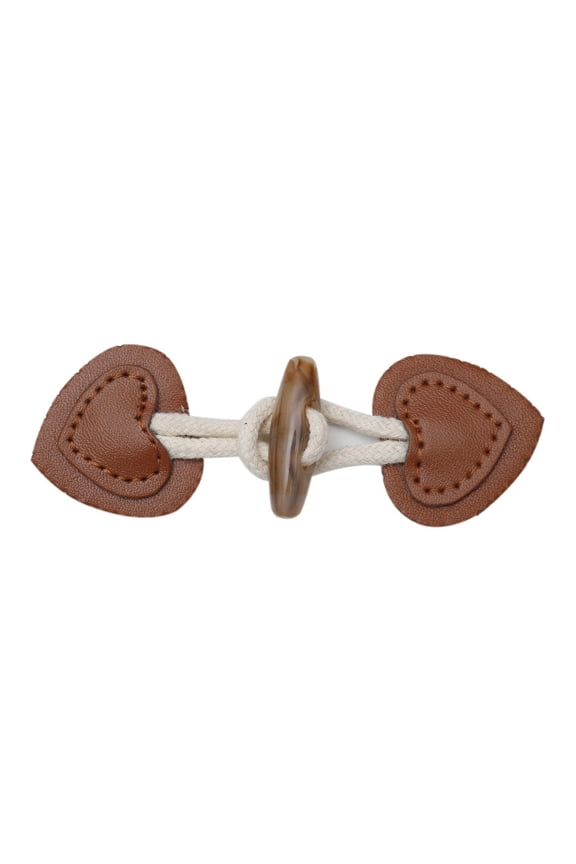 Clothing Toggle Closure Heart-Shaped Buckle Cotton 8 Pairs