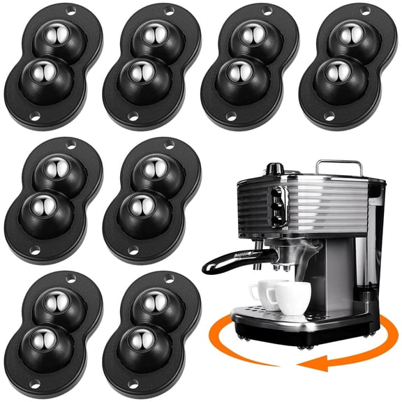 LYTMENT 8pcs Self Adhesive Caster Wheels Swivel Mini Wheels Universal Pulley Rotation Sticky Rollers For Kitchen Appliances Trash Can Box Furniture