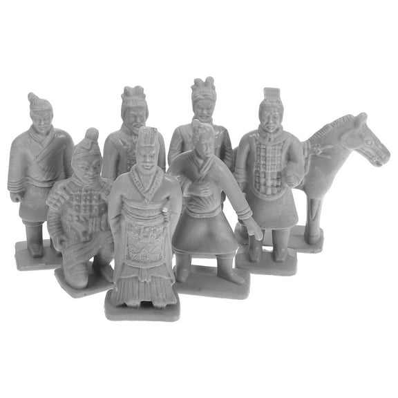 WEUVEB 8Pcs Grey Collectible Ancient China Terracotta iers for Table Decor