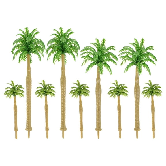 LYTMENT 9pcs Miniature Palm Trees for DIY Model Building Plastic Simulation Coconut Trees for Mini Landscape Model Train Scenery Tree