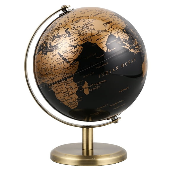 WEUVEB Vintage Desktop World Globe Metal 1Set Golden For Home And Office