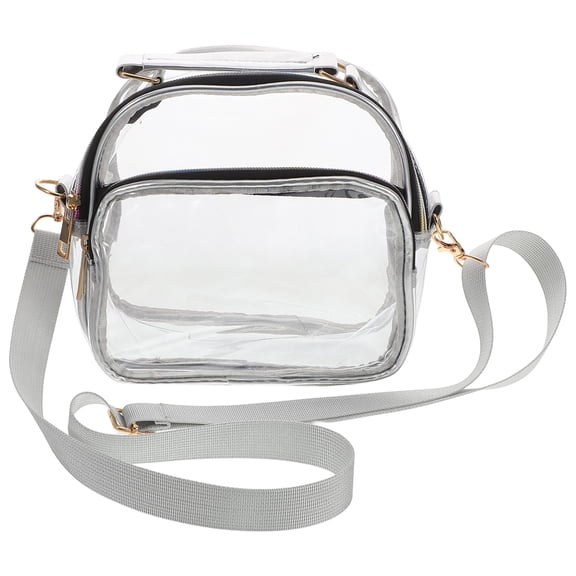 WEUVEB Clear Stadium Bags For Women Transparent PVC Handbag Silver 1Set