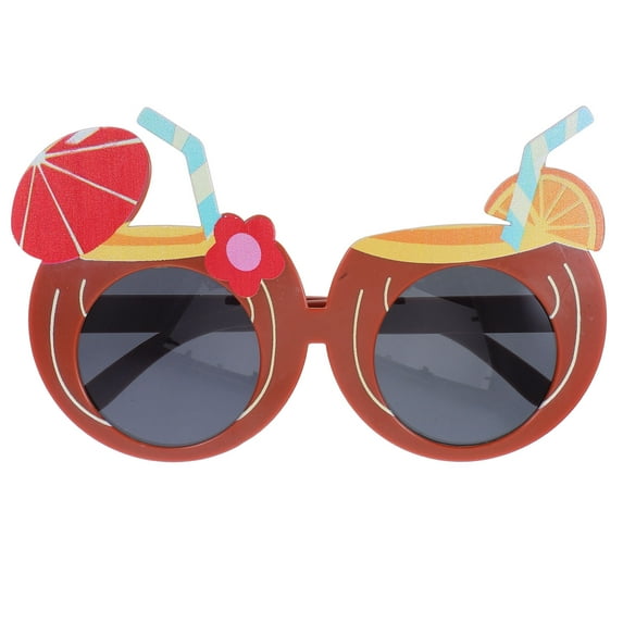WEUVEB Brown Hawaiian Sunglasses for Adults with Tropical Party Prop and Decoration