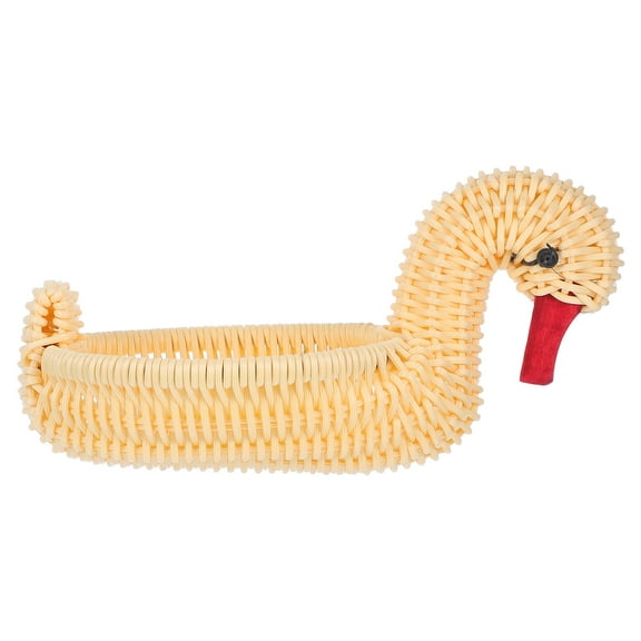 WEUVEB Woven Basket Pastry Holder for Kitchen Counter Beige 1Set