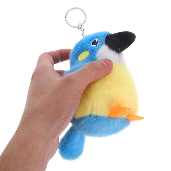 WEUVEB Sky- Plush Parrot Keychain Bag Charm Pendant for Backpack Purse 1 Piece