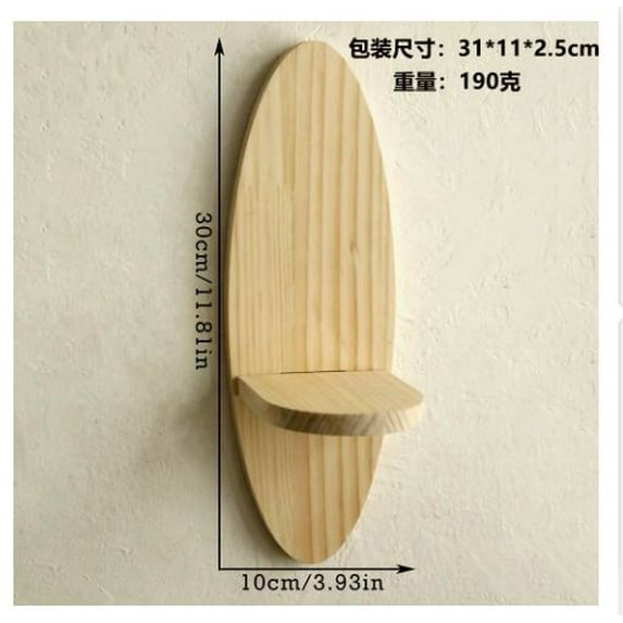 WEUVEB Creative Wall Shelf Oval Wooden 1Pcs for Minimalist Home Decor Display