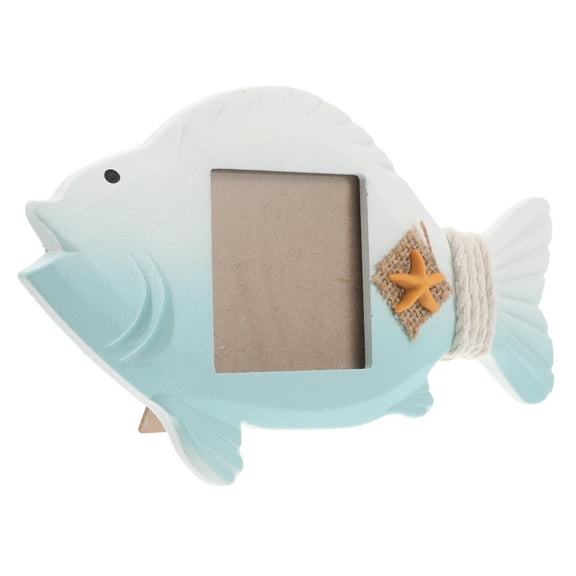 LYTMENT Fish Shaped Mediterranean Picture Frame Beach Themed Photo Frames Wooden Photo Frames Nautical Ocean Photo Frame for Wedding Decor