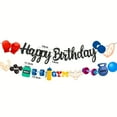 thumbnail image 1 of WEUVEB Gym Birthday Party Multi-Colored Gymnastics Theme Decoration Banner for Festive Events, 1 of 8