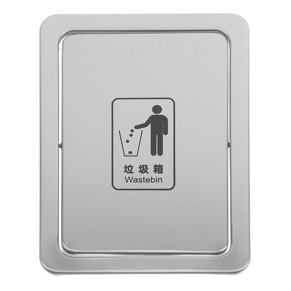 WEUVEB Silver Embedded Trash Can Lid, Stainless Steel, for Home, Convenient Hygiene, Swing Flap,