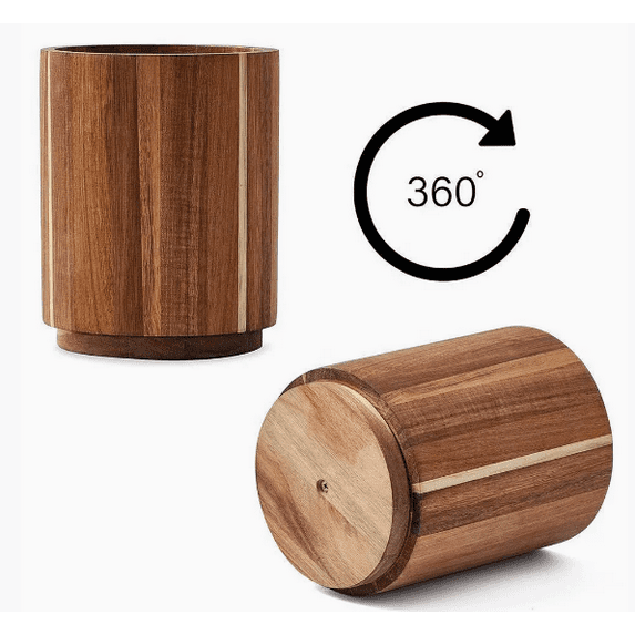 WEUVEB Lyement Wooden Kitchen Utensil Holder Coffee Stable Round Structure Material