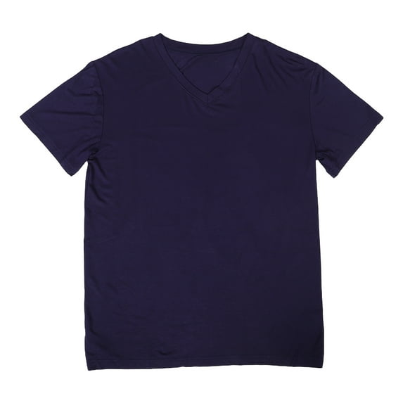WEUVEB Navy V-Neck Mens T-Shirt Recycled Fiber Breathable for Casual Wear