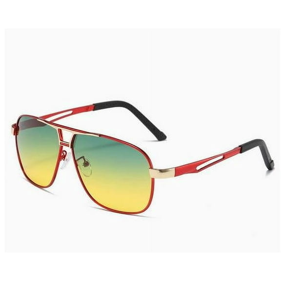 WEUVEB Men Sport Sunglasses Polarized Red with Auto Tint for Driving and Outdoor Use