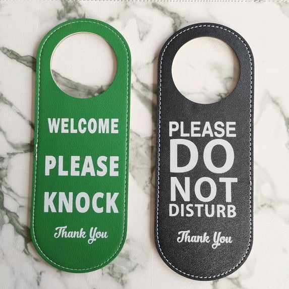 WEUVEB Do Not Disturb Sign Office Meeting Room Sign Pu Black 1Pack