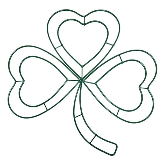 WEUVEB Iron Four Leaf Clover Wreath Frame for Irish Festival Home Decor