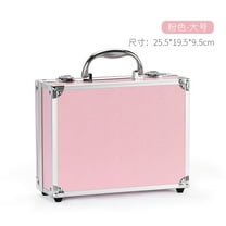 WEUVEB Aluminum Alloy Tool Box Portable Storage Organizer Sleek Appearance Pink 1Pack