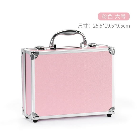 WEUVEB Aluminum Alloy Tool Box Portable Storage Organizer Sleek Appearance Pink 1Pack