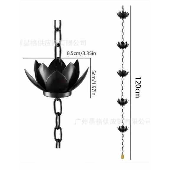 WEUVEB lotus rain chain cups Rain Chain Gutter Replacement Elegant Design 1Set