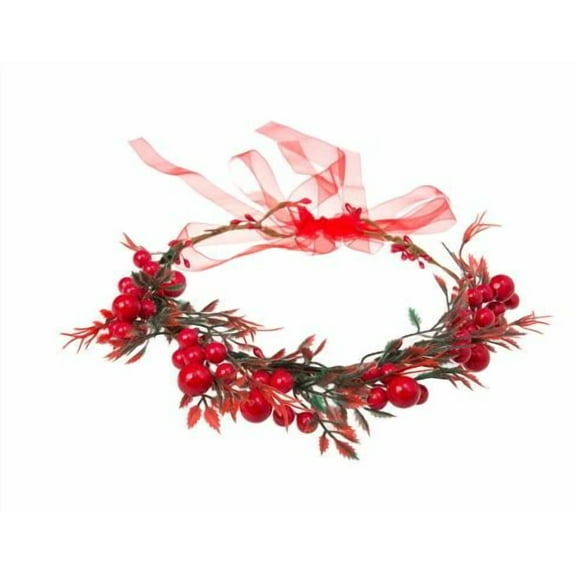 WEUVEB Flower Crown For Wedding Red Plastic 1Set 9.45X9.45X1.77In
