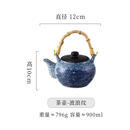 WEUVEB Traditional Porcelain Teapot Blue Home Versatile and